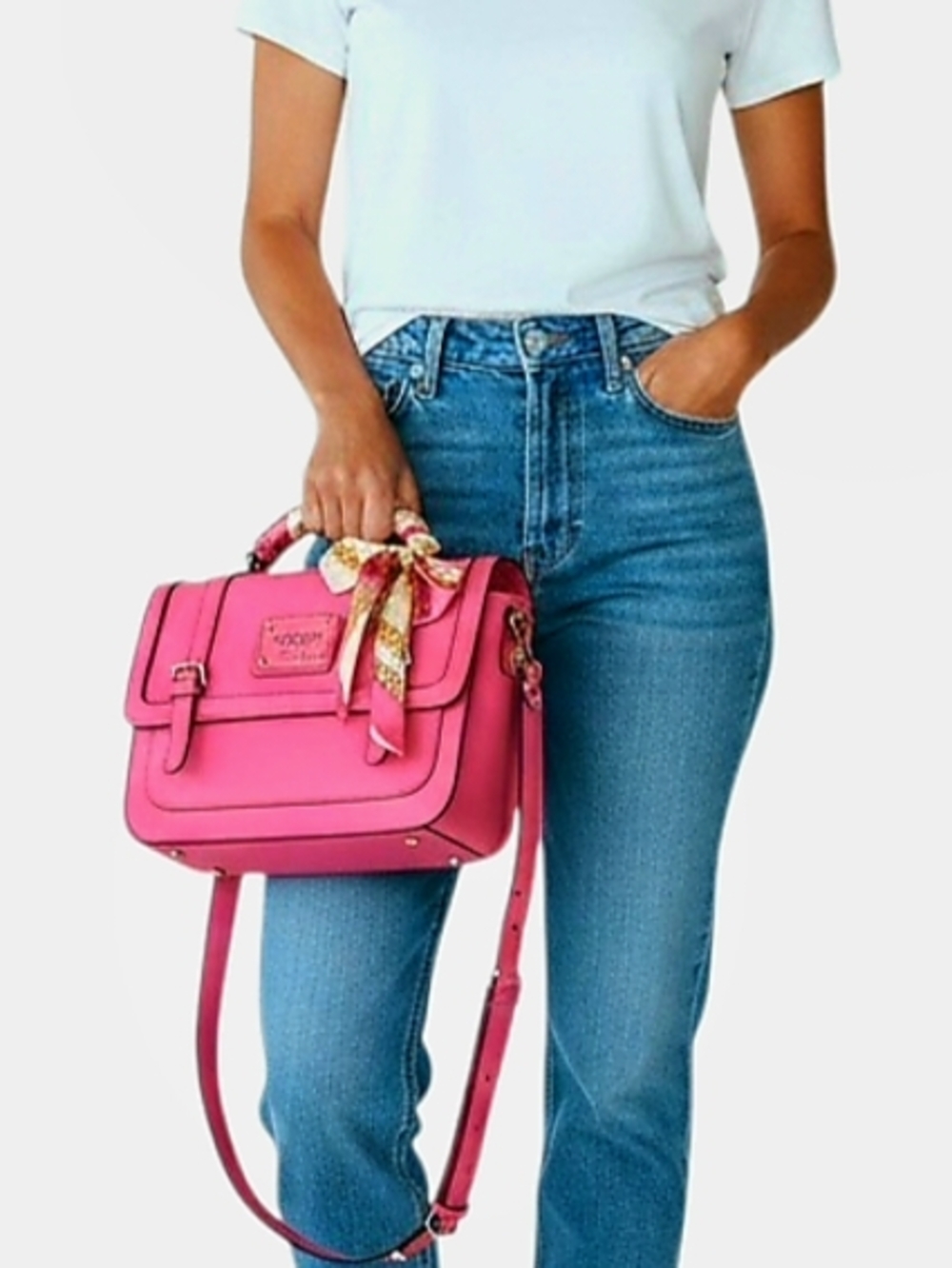 GUESS Pink Top-Handle Satchel Structured Crossbody